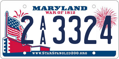 MD license plate 2AA3324