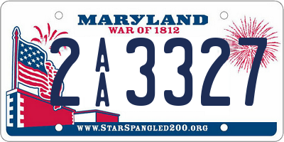 MD license plate 2AA3327