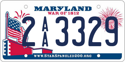 MD license plate 2AA3329