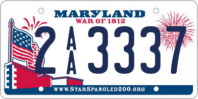 MD license plate 2AA3337