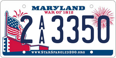 MD license plate 2AA3350