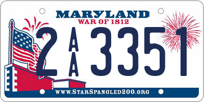 MD license plate 2AA3351