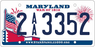 MD license plate 2AA3352
