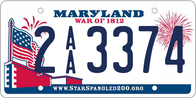 MD license plate 2AA3374