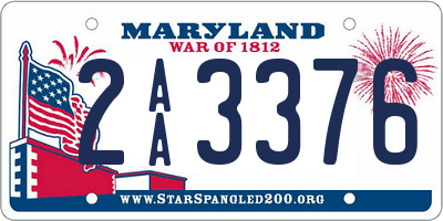 MD license plate 2AA3376