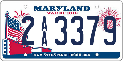 MD license plate 2AA3379