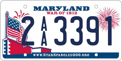 MD license plate 2AA3391