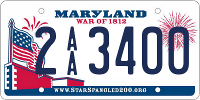 MD license plate 2AA3400