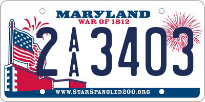 MD license plate 2AA3403