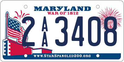 MD license plate 2AA3408