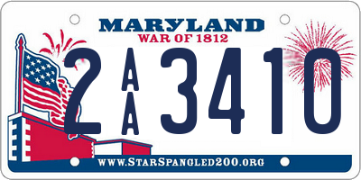 MD license plate 2AA3410