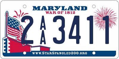 MD license plate 2AA3411