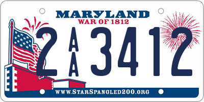 MD license plate 2AA3412