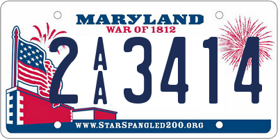 MD license plate 2AA3414