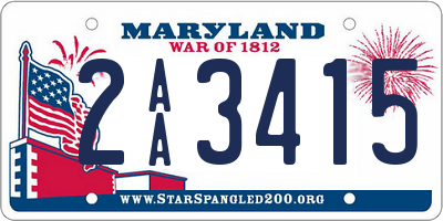 MD license plate 2AA3415