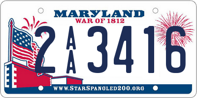 MD license plate 2AA3416