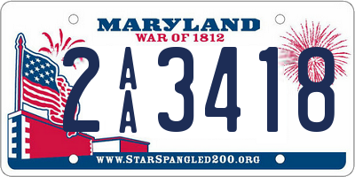 MD license plate 2AA3418