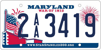 MD license plate 2AA3419