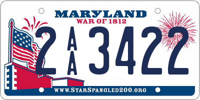 MD license plate 2AA3422