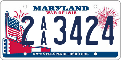 MD license plate 2AA3424