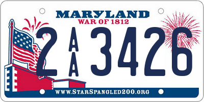 MD license plate 2AA3426