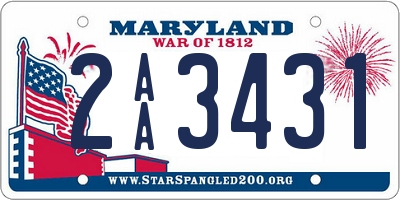 MD license plate 2AA3431