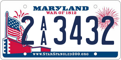 MD license plate 2AA3432