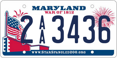 MD license plate 2AA3436