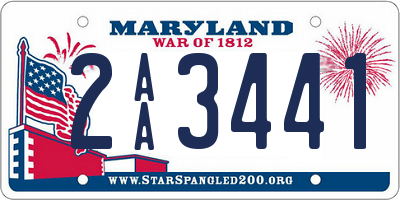 MD license plate 2AA3441