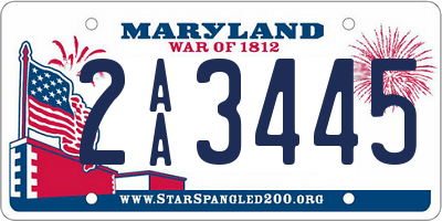 MD license plate 2AA3445