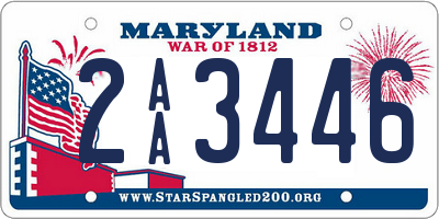 MD license plate 2AA3446