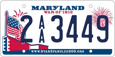 MD license plate 2AA3449