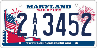 MD license plate 2AA3452