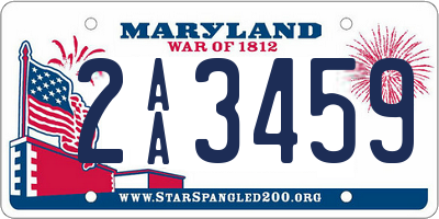 MD license plate 2AA3459