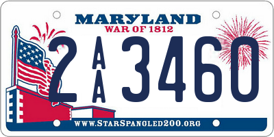 MD license plate 2AA3460