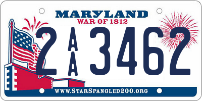 MD license plate 2AA3462