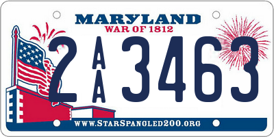 MD license plate 2AA3463