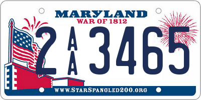 MD license plate 2AA3465