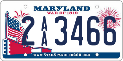 MD license plate 2AA3466