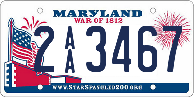 MD license plate 2AA3467