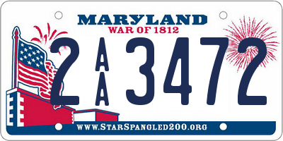 MD license plate 2AA3472