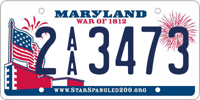 MD license plate 2AA3473