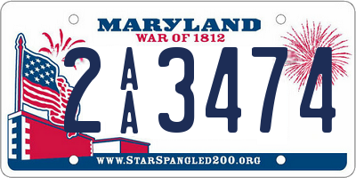 MD license plate 2AA3474