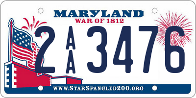 MD license plate 2AA3476