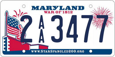 MD license plate 2AA3477