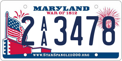 MD license plate 2AA3478