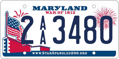 MD license plate 2AA3480