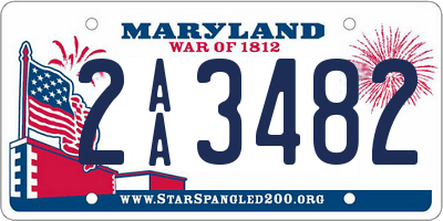 MD license plate 2AA3482