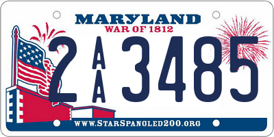 MD license plate 2AA3485