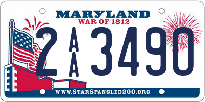 MD license plate 2AA3490